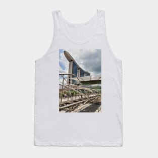 Marina Bay Sands with Helix Bridge - Singapore Tank Top